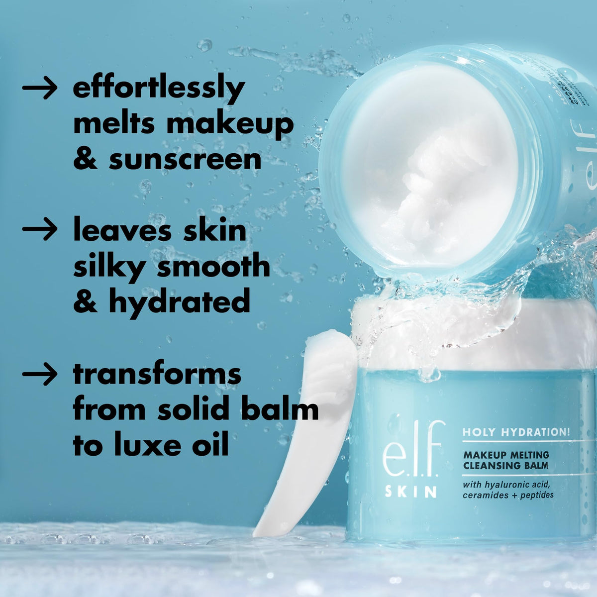 e.l.f. SKIN Holy Hydration! Makeup Melting Cleansing Balm, 2 oz