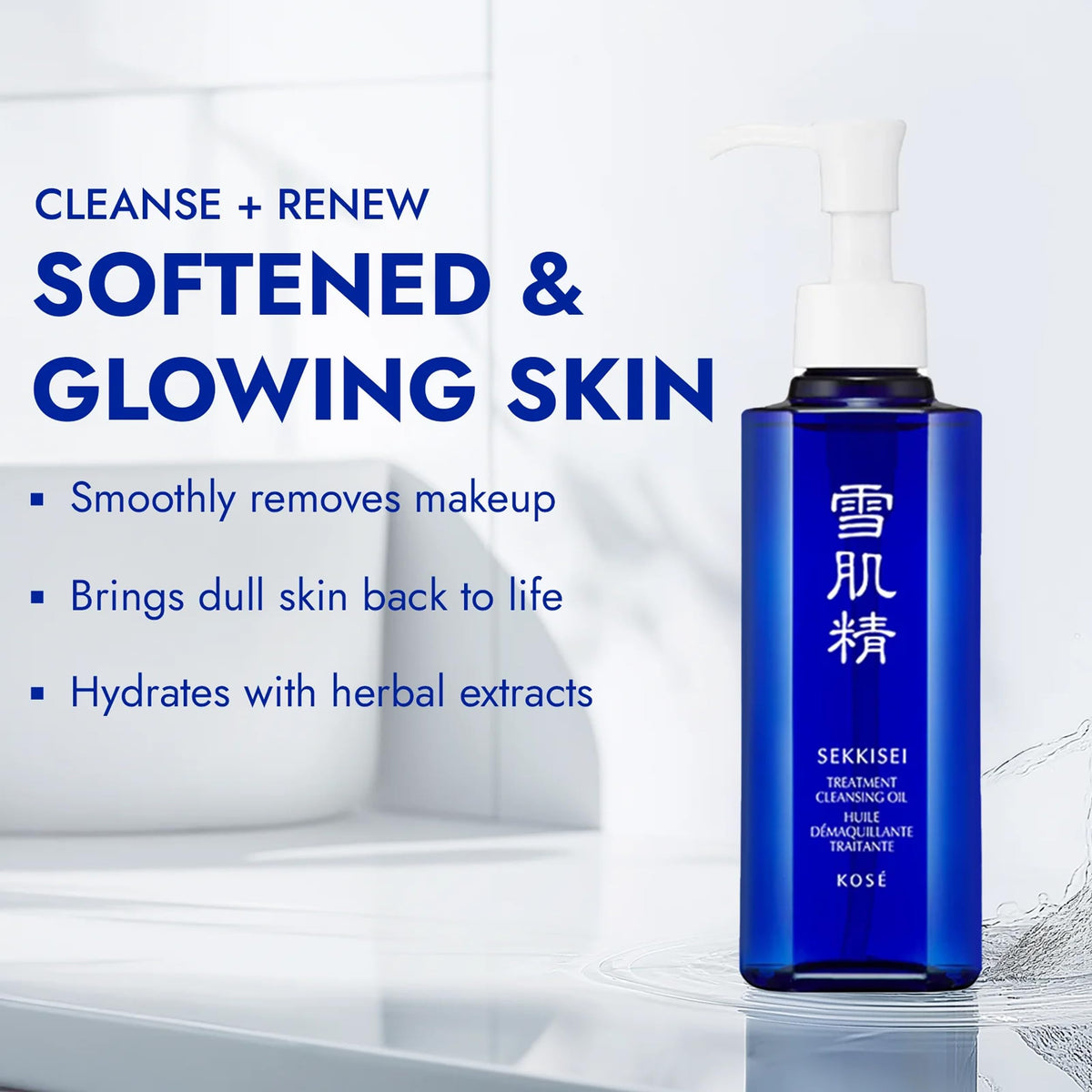 SEKKISEI Treatment Cleansing Oil, Face Cleanser & Makeup Remover, 10.1 oz