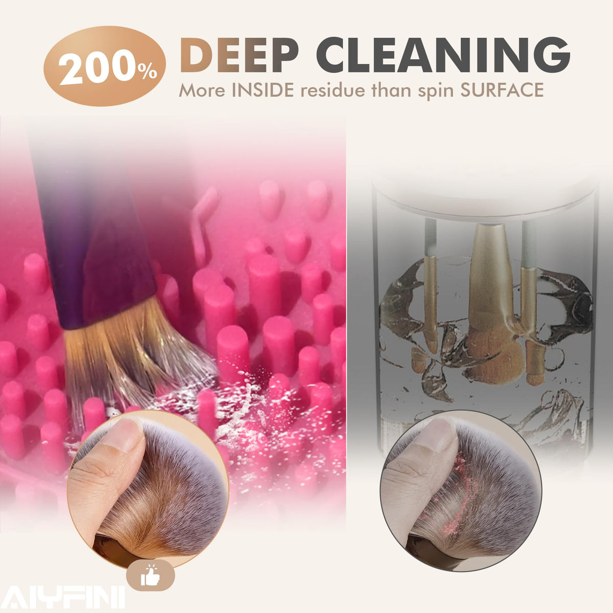 Makeup Brush Cleaner Machine, Powerful Friction Make Up Residue Remover