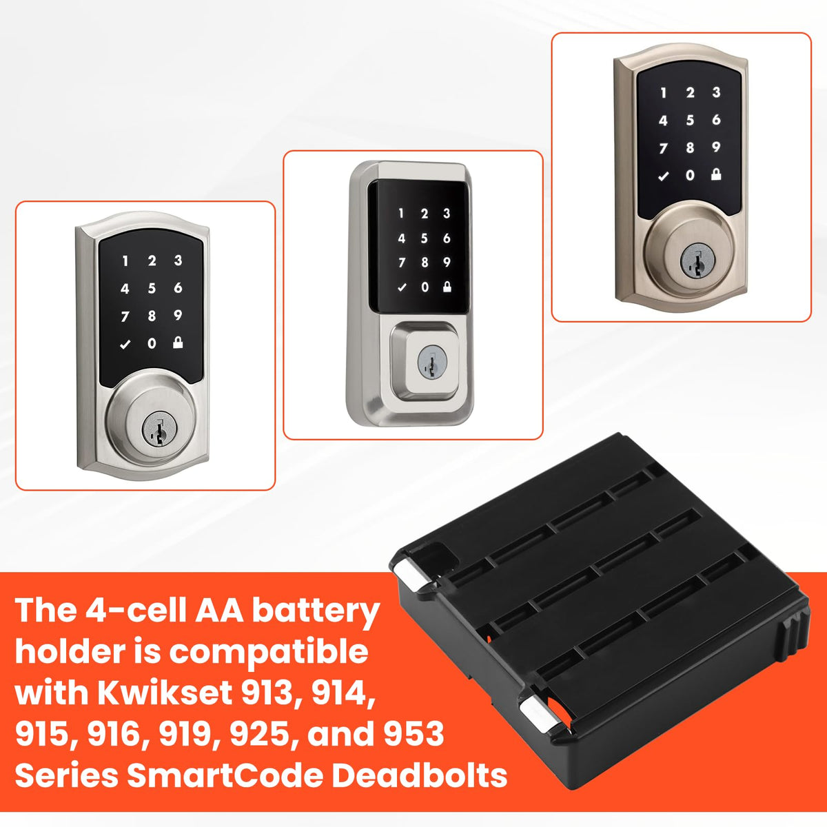 Perfect Pairz 83581 Top Battery Holder for Kwikset Series SmartCode Deadbolts Replacement Part, 4 AA Battery Holder, Smart Keypad Deadbolts Battery Pack Holder - 2 Pcs