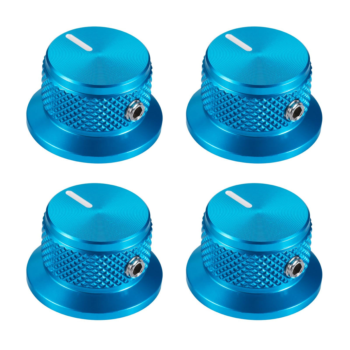 4Pcs Electric Guitar Knobs Blue Aluminium Volume Tone Speed Control Knob for Les PAU SG Stratocaster Telecaster Tele Guitar Parts (Blue)