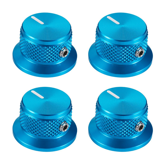 4Pcs Electric Guitar Knobs Blue Aluminium Volume Tone Speed Control Knob for Les PAU SG Stratocaster Telecaster Tele Guitar Parts (Blue)