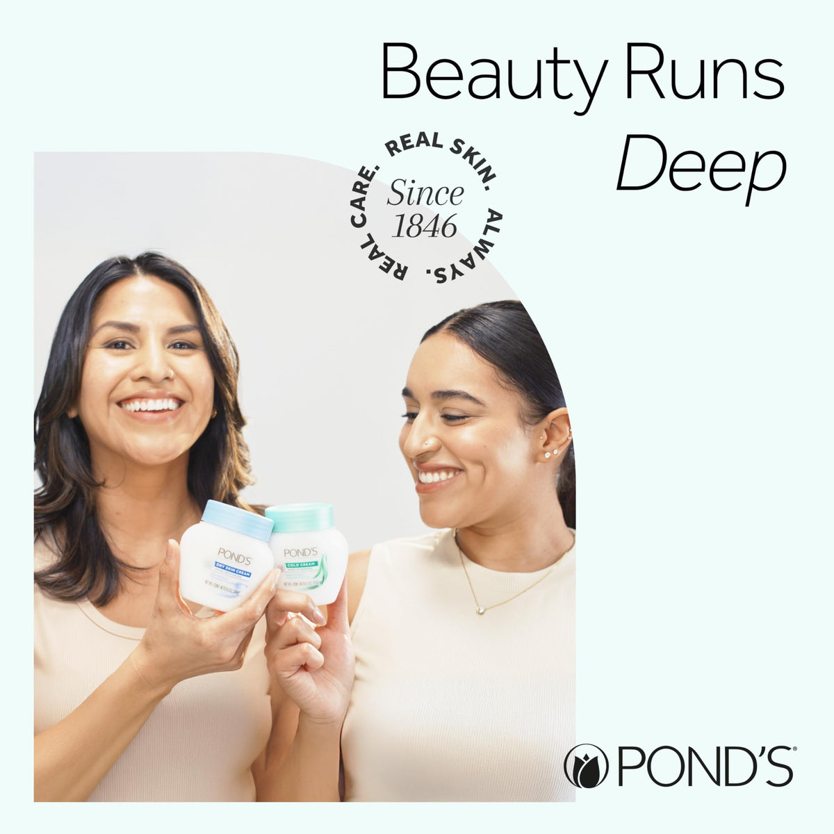 POND'S Cold Face Cream, Skin Care Facial Cleanser for All Skin Types, Deep Moisturizing Face Wash & Makeup Remover, 9.5 oz, 3 Pack