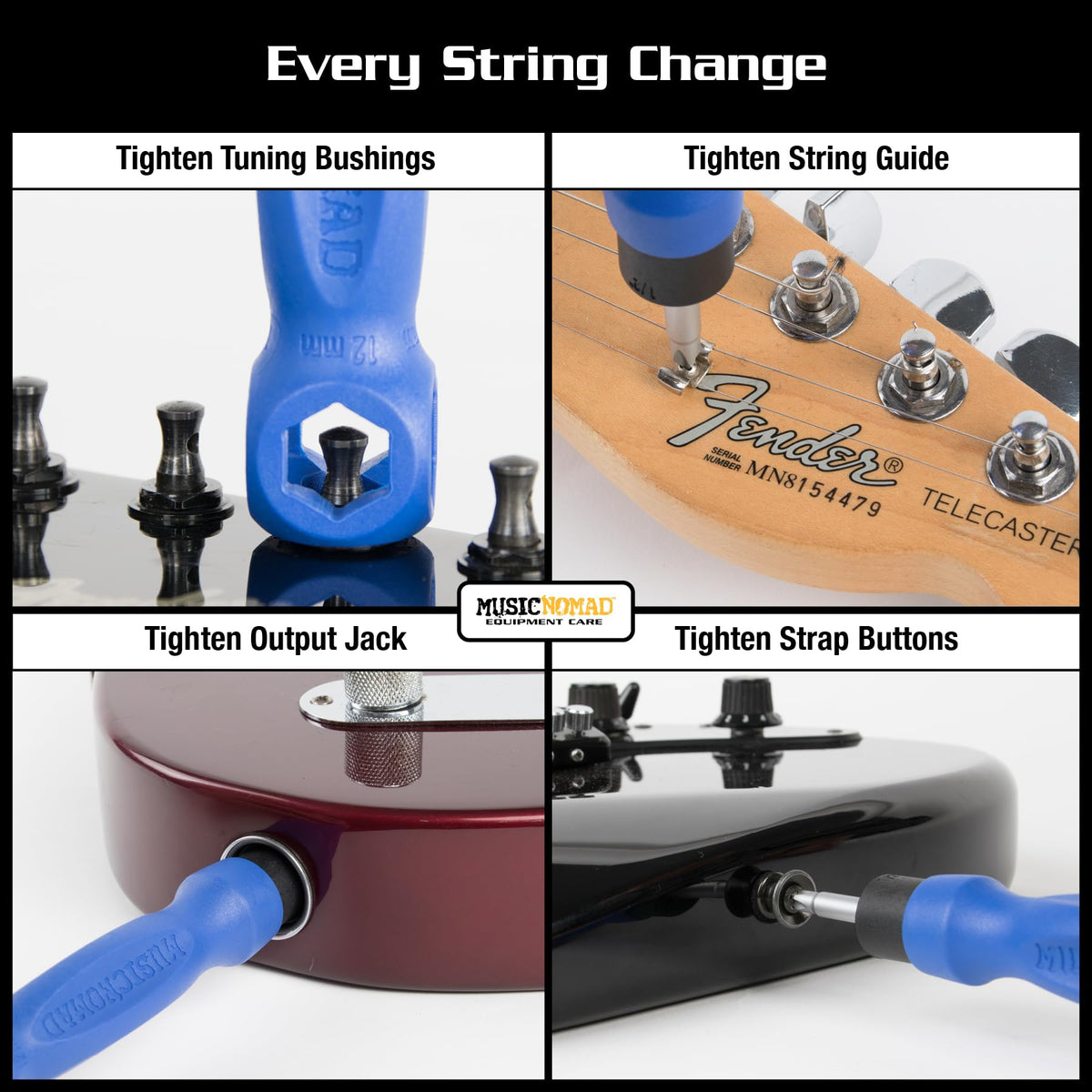 MusicNomad 6 pc. Guitar String Change Tool Kit (MN218)
