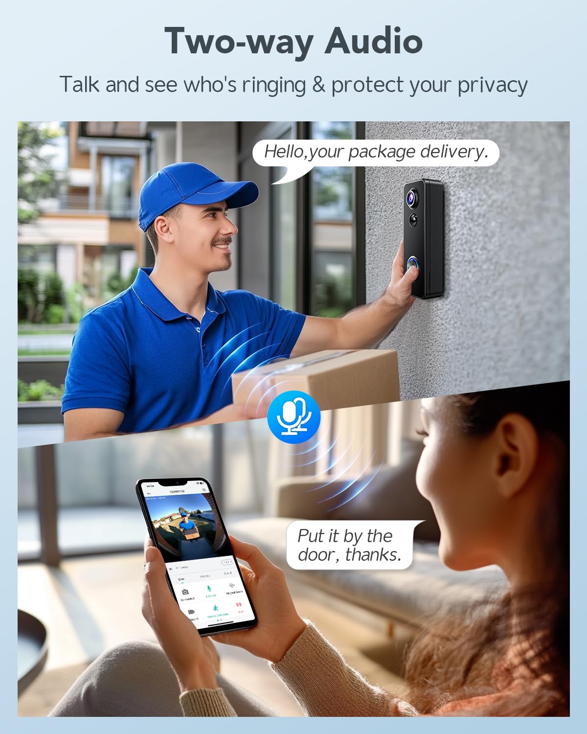 XTU 2K Video Doorbell Camera Wireless with Chime, No Monthly Fee