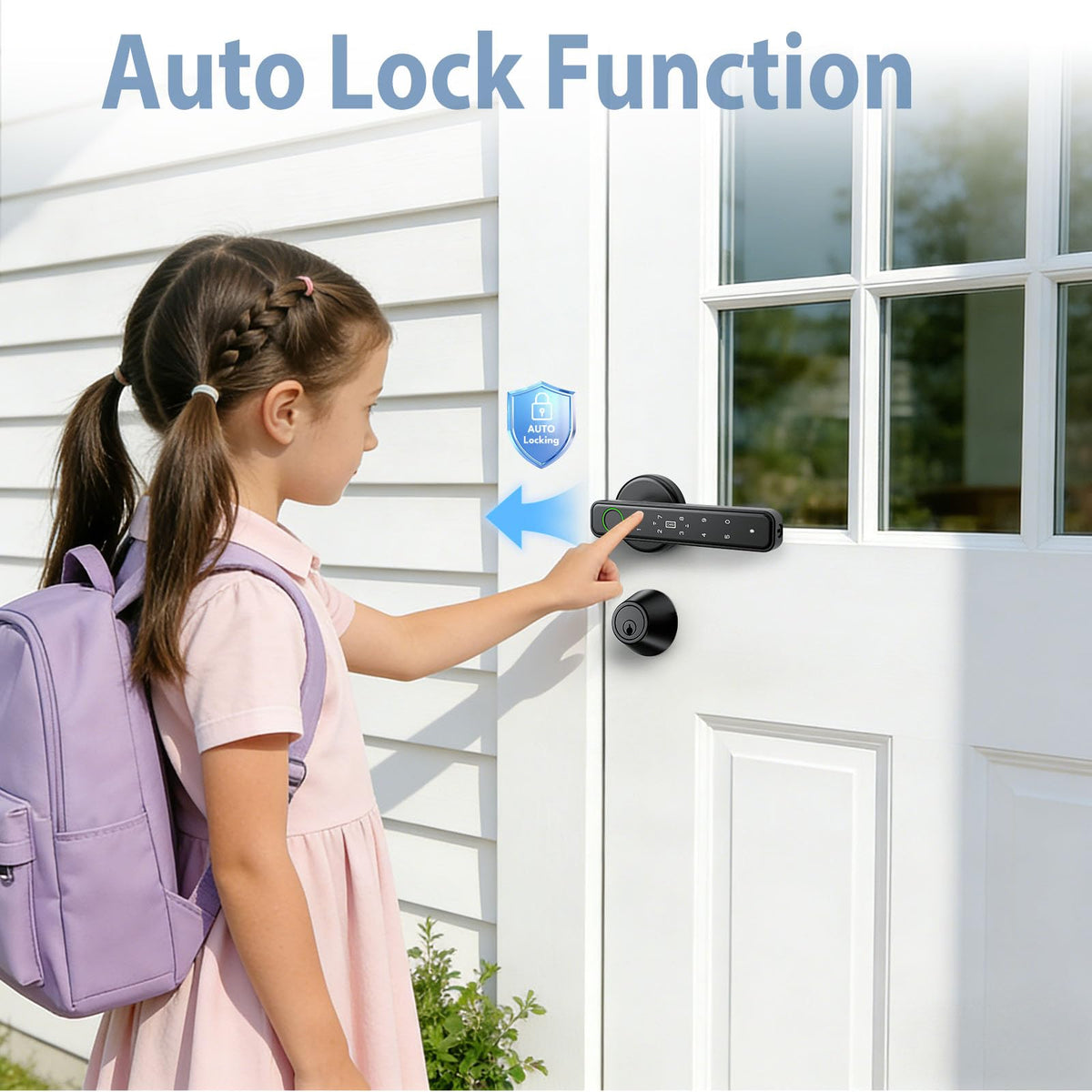 AIMNAPS Smart Fingerprint Door Lock, Door Locks for Bedroom, Keyless Entry Door Knob (Fingerprint/Code/Key) Auto Lock for Apartment, Office-Black