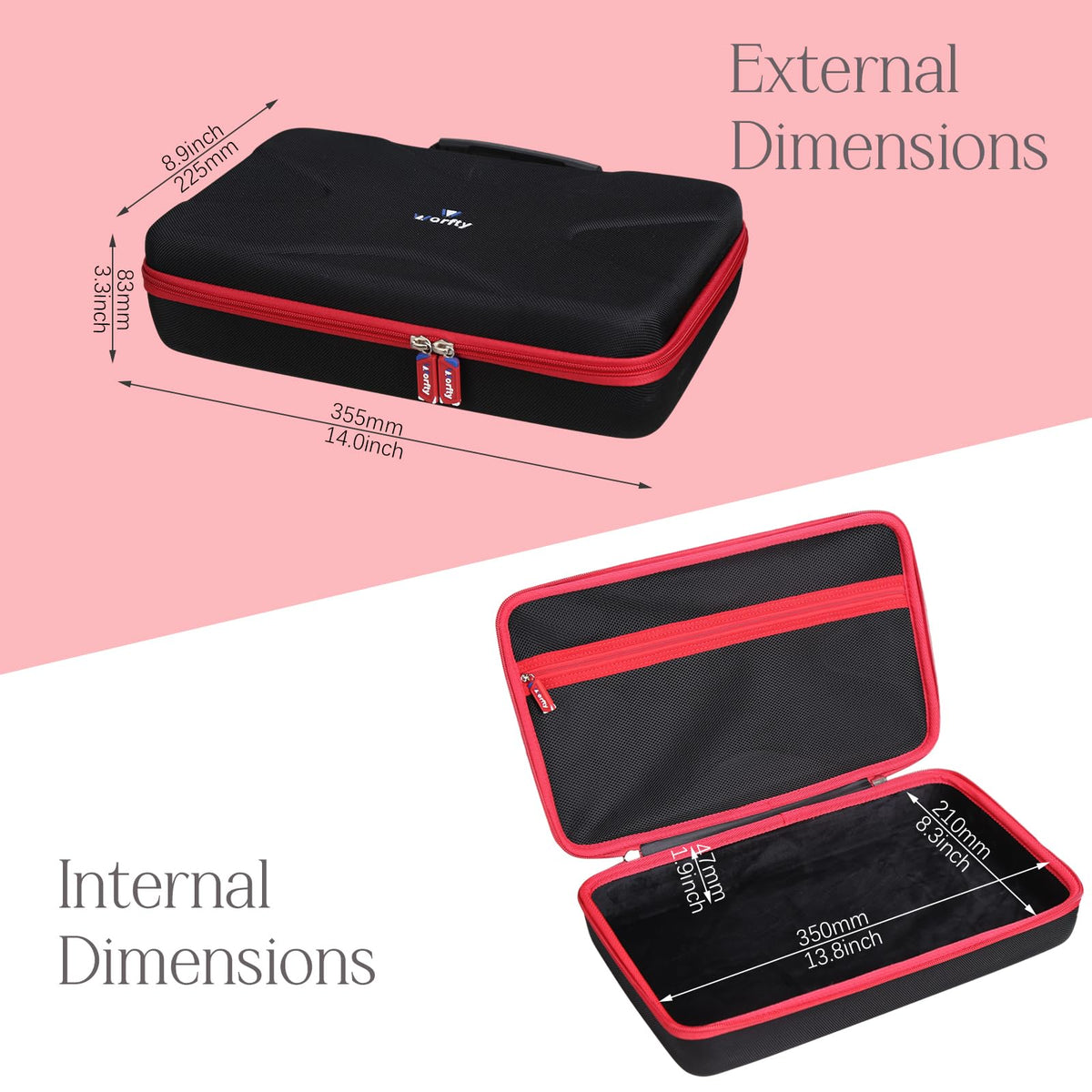 worfty Case for Hercules DJ Control Inpulse 200/200 MK2 - Hard Travel Protective Carrying Storage Bag (Case Only) (Black)