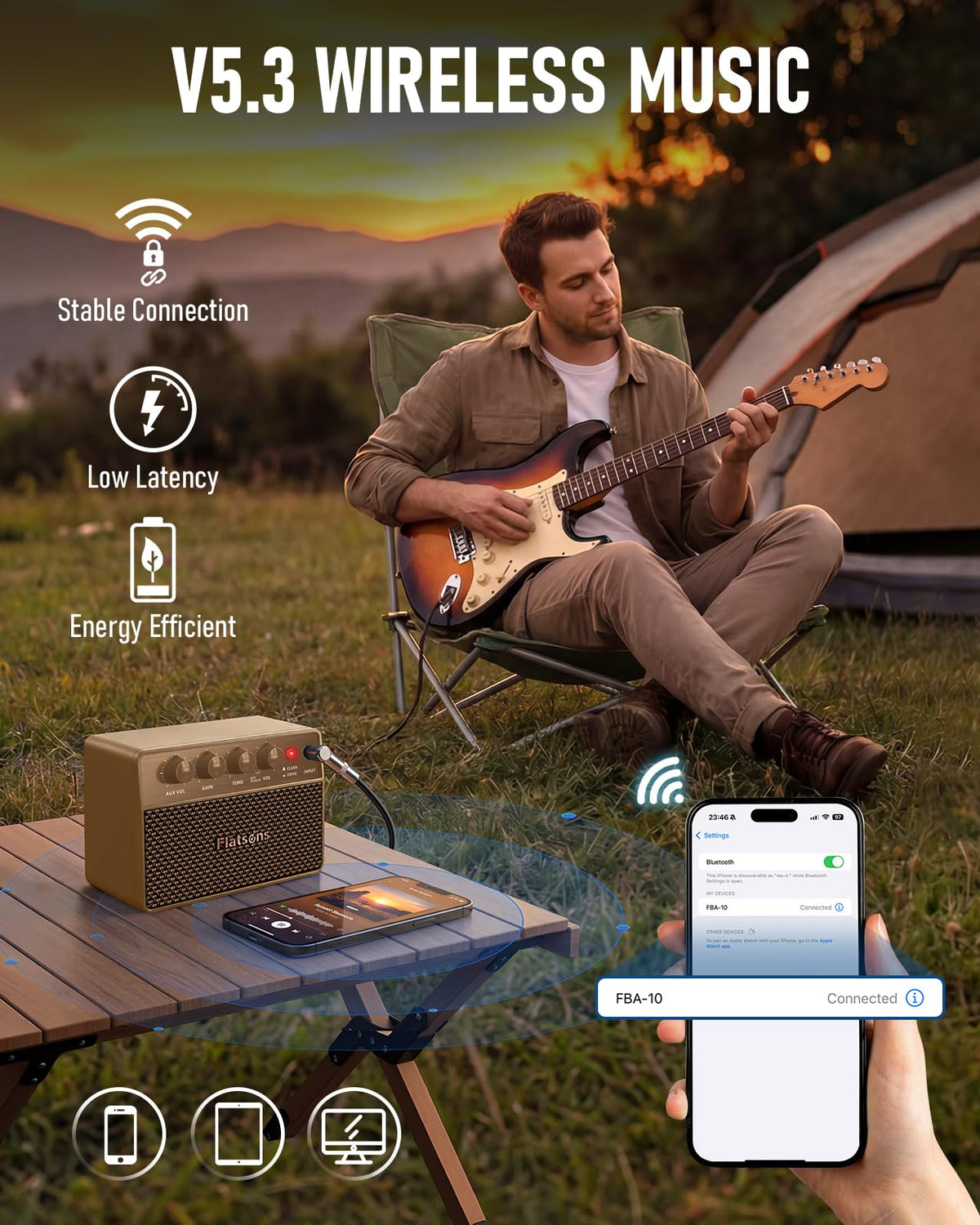 10W Mini Guitar Amp,Rechargeable Electric Guitar Amplifier