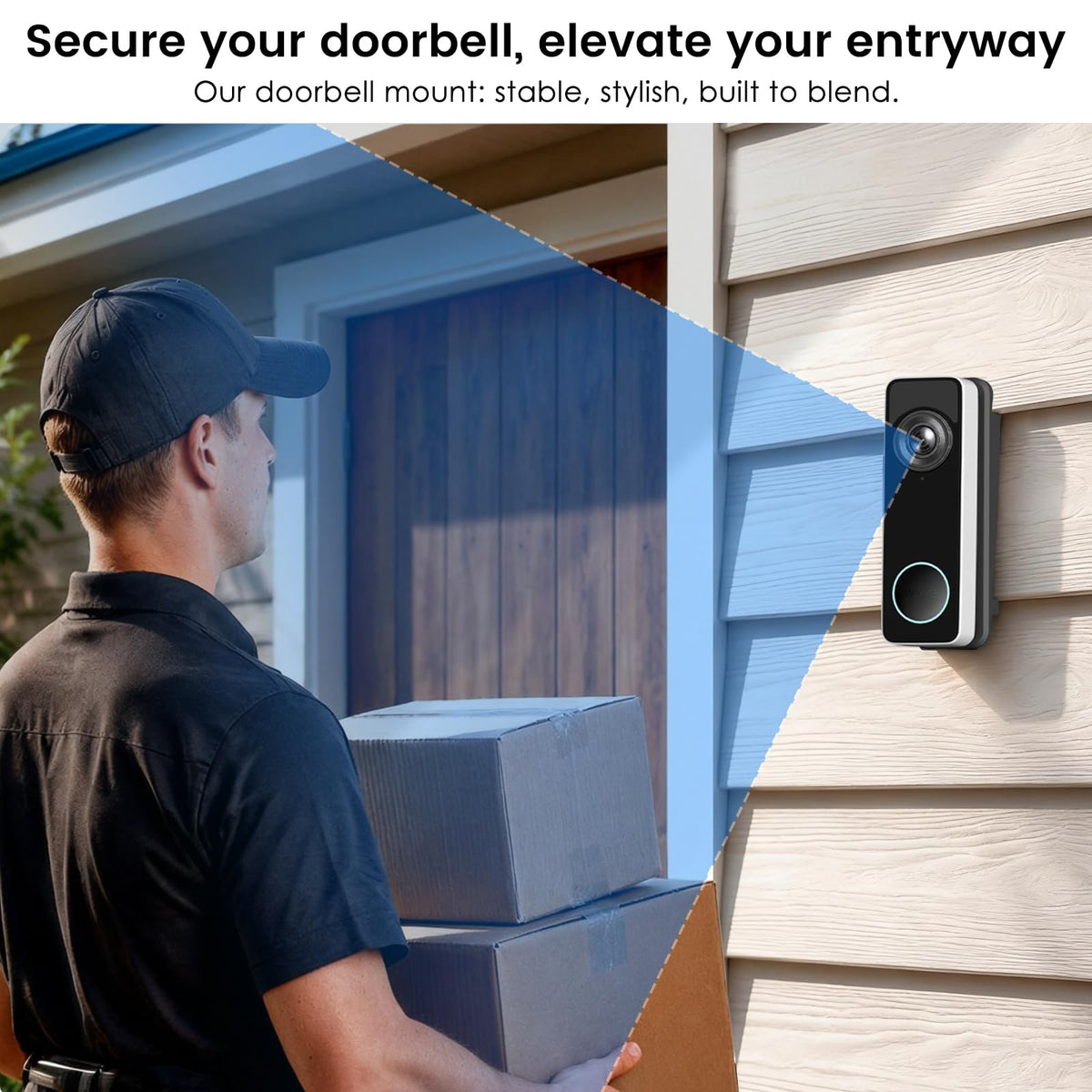 Vinyl Siding Mount for Wyze Doorbell Camera, Adjustable Angle Doorbell Wedge Corner Mounting Bracket Kit for Wyze Duo Cam Video Doorbell, Solve Siding Tilt Problem (4" Standard Vinyl Siding Only)