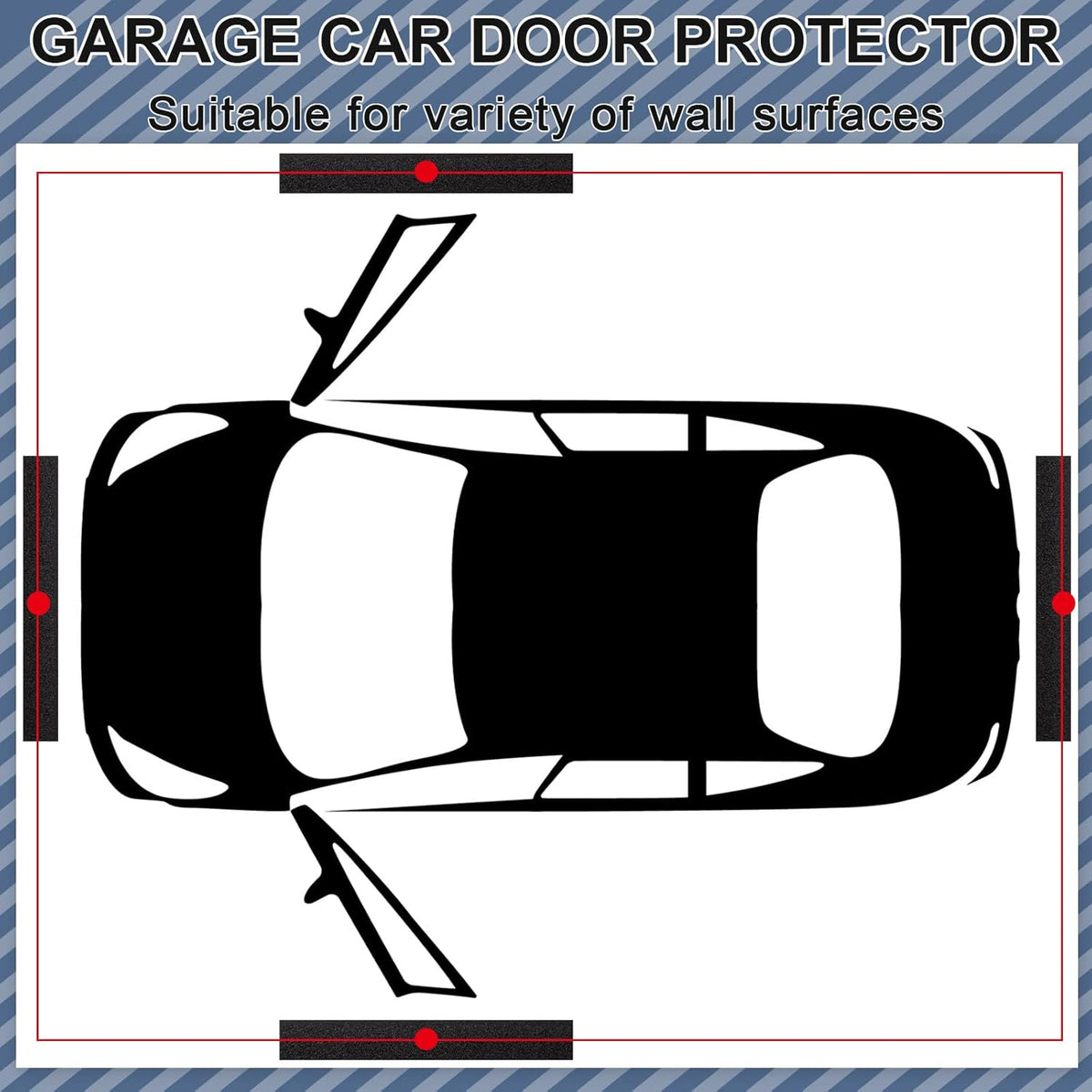 Newwiee 8 Pack Garage Wall Protector, Garage Bumpers for Parking Car Anti Collision Wall Guard Self Adhesive EVA Foam Pole Padding for Warehouse Parking, 11.81 x 3.94 x 1.18 Inch