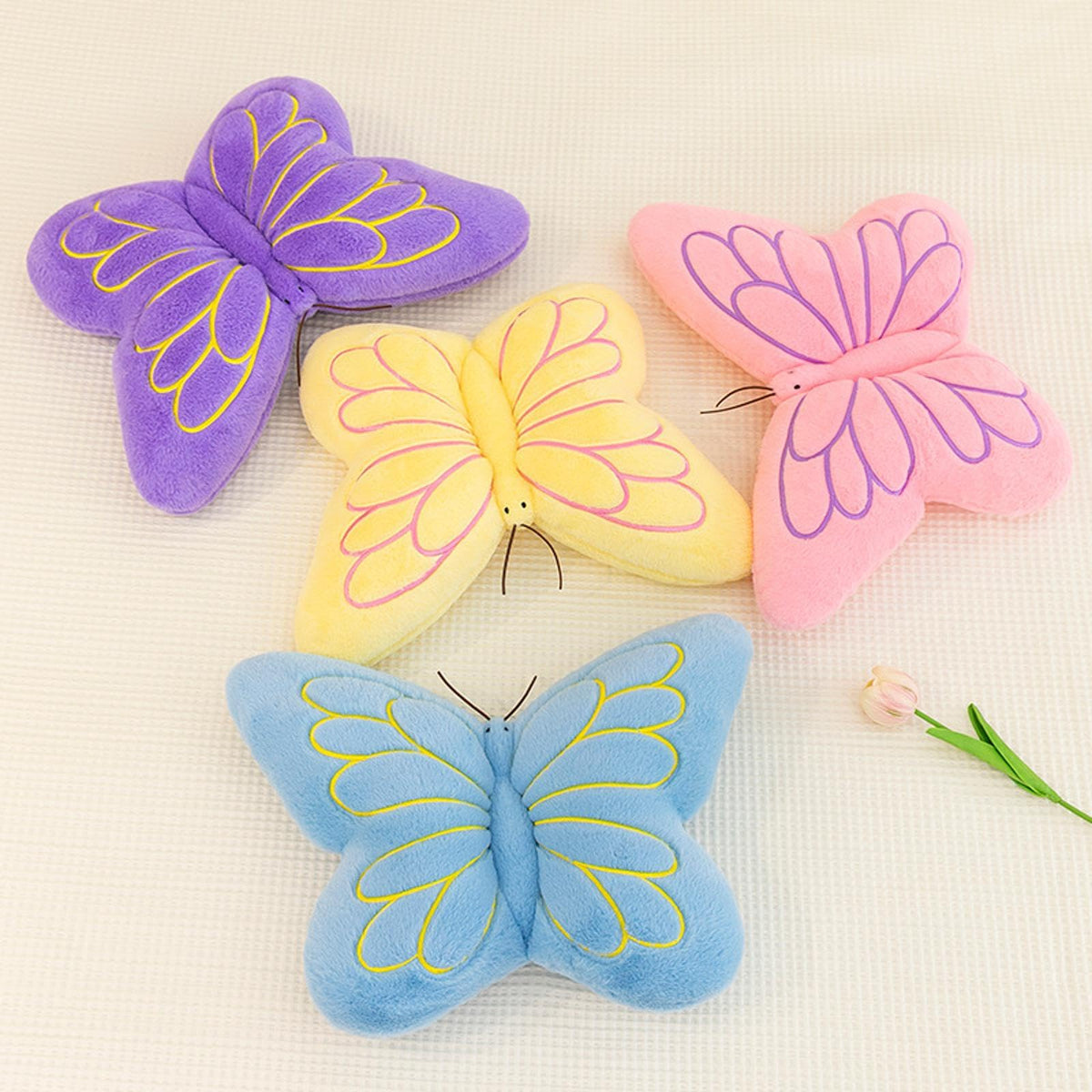 Karoeiwa Butterfly Pillow Cute Butterfly Decorative Throw Pillows Cushion 16 x 12 inch for Women Room Home Garden Sofa Couch Yellow