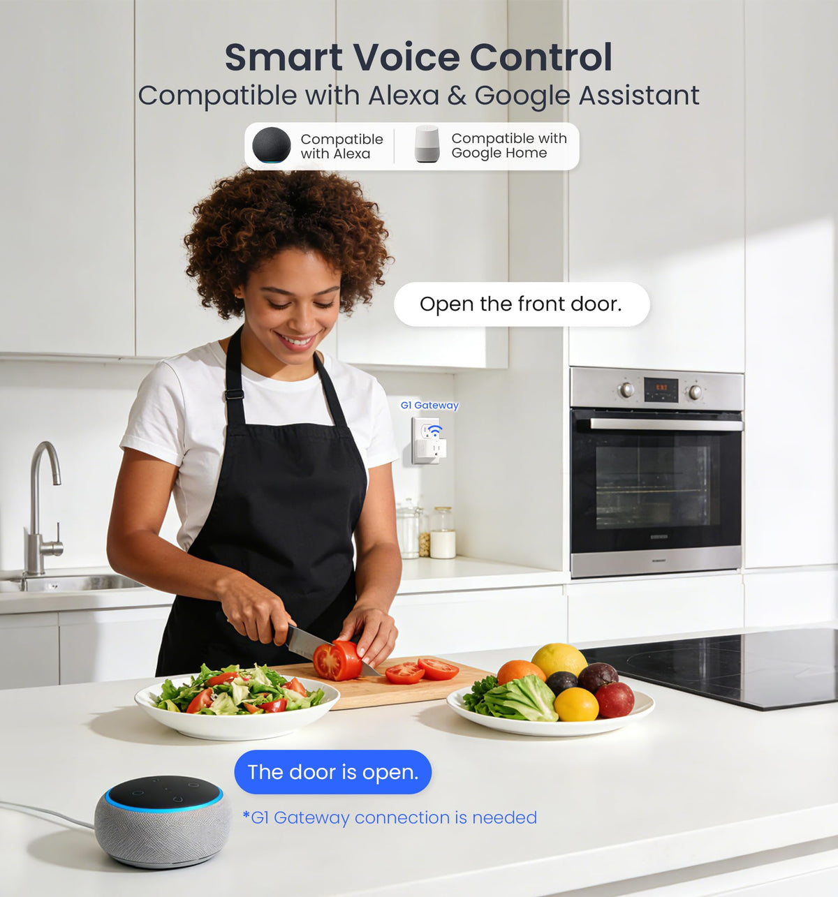 Veise VE017 Fingerprint Smart Door Lock with App Control, Satin Nickel