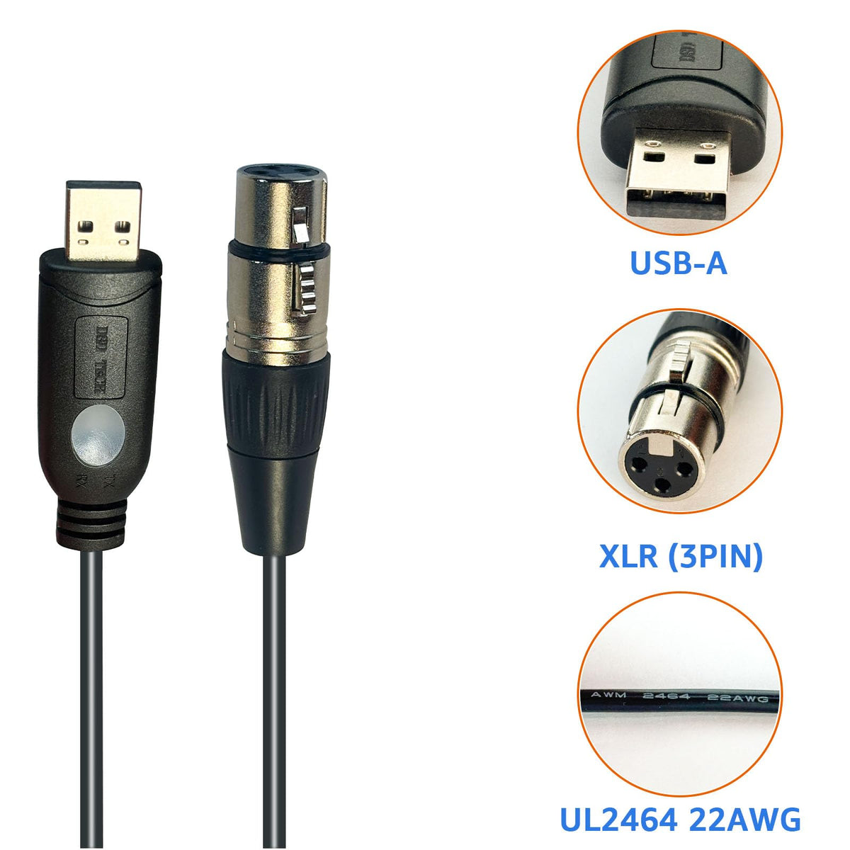 DSD TECH SH-RS09B USB to DMX Cable Support Freestyler, QLC+, Dmxcontrol, Lightkey, Lightjams, Soundswitch and Pi Open Lighting (1.8M/5.9FT)