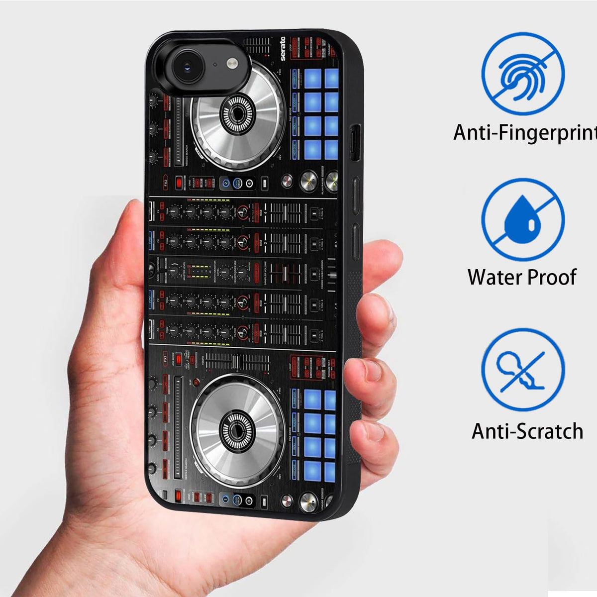 BWOOLL Designed for iPhone 17e Case & iPhone 16e Case, Slim Anti-Scratch Shockproof Drop Rubber Protective Phone Cover for Apple iPhone 17e & iPhone 16e 6.1", DJ Mixer Deck Controller