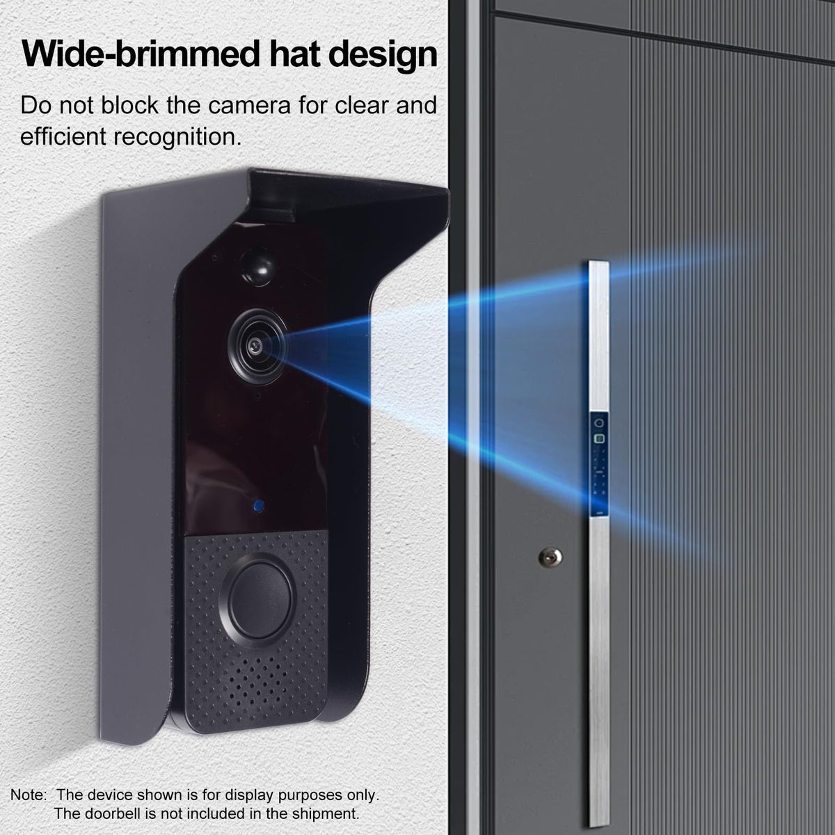 Metal Doorbell Cover Weatherproof, Doorbell Rain Cover, Anti Glare Sun Shade, Compatible for Blink/Ring Pro2/Arlo/Wyze/Google Nest/Reolink Video Doorbell