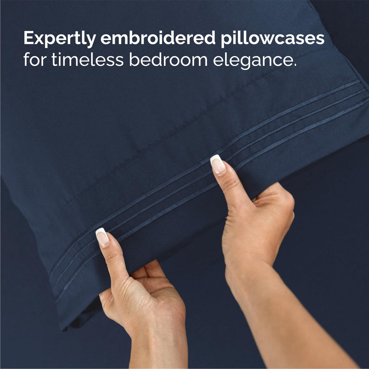 Queen Size 4 Piece Sheet Set - Breathable & Cooling Sheets - Navy Blue