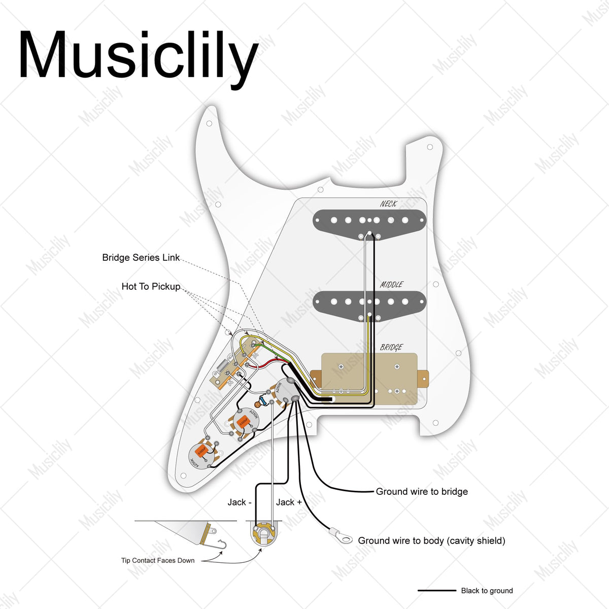 Musiclily Pro Electric Guitar Auto-Split Pre-wired Wiring Harness Upgrade
