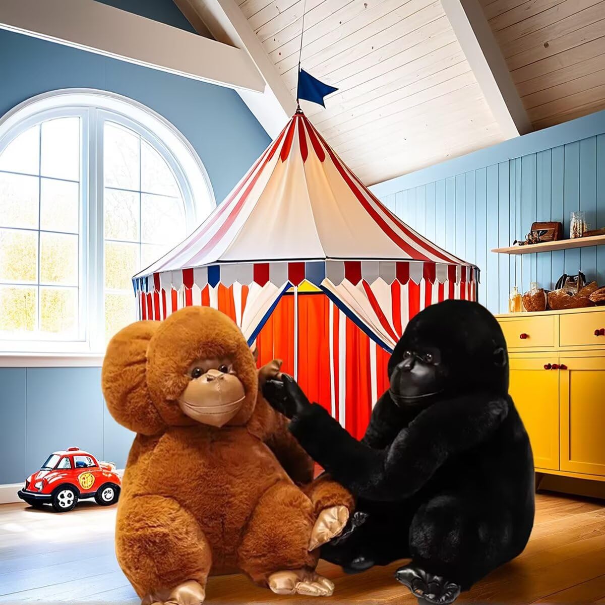 KLLKR 10" Chimpanzee Stuffed Animal, Plush Soft Gorilla Toy, Plush Doll Animal Toys, Interactive Plush Pillows Suitable for Children and Adults