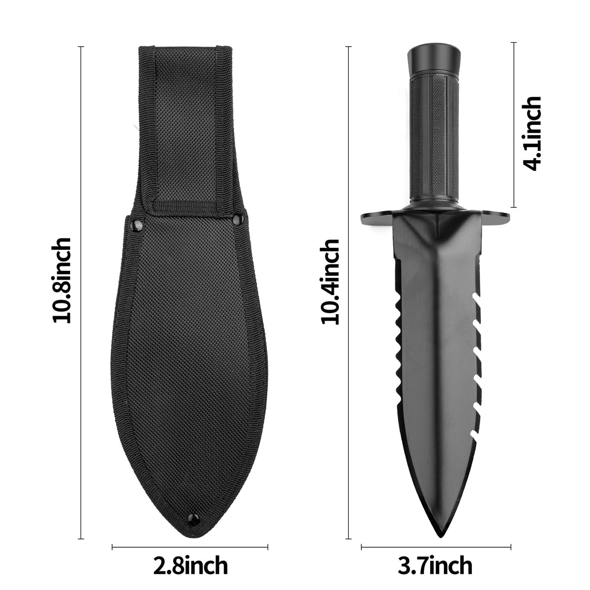 Metal Detector Shovel, Heavy Duty Serrated Edge Metal Detector Digging Shovel, Sturdy Metal Detecting Shovel, Gardening Accessories Digging Knife for Metal Detection Digging Loosening Planting