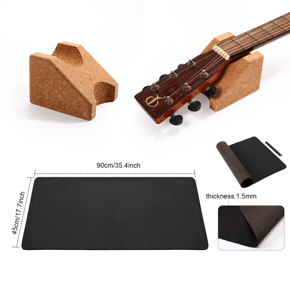Guitar Repairing Maintenance Tool Kit with Guitar Neck Rest Cradle and Instrument Mat for Guitar Workstation, Acoustic Guitar Electric Guitar Ukulele Violins Bass Banjo, Gift for Musicians
