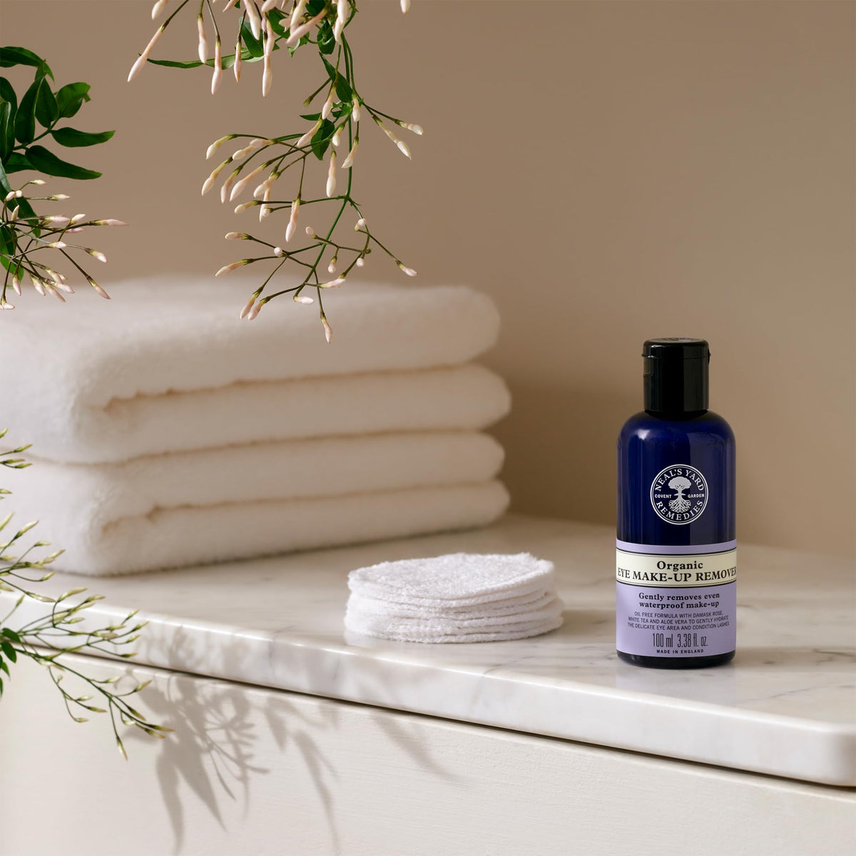 Neal's Yard Eye Make-Up Remover with Tripeptides, Removes Waterproof Makeup, Oil Free, Hydrates Skin, Conditions Lashes, Cruelty-Free, 100mL