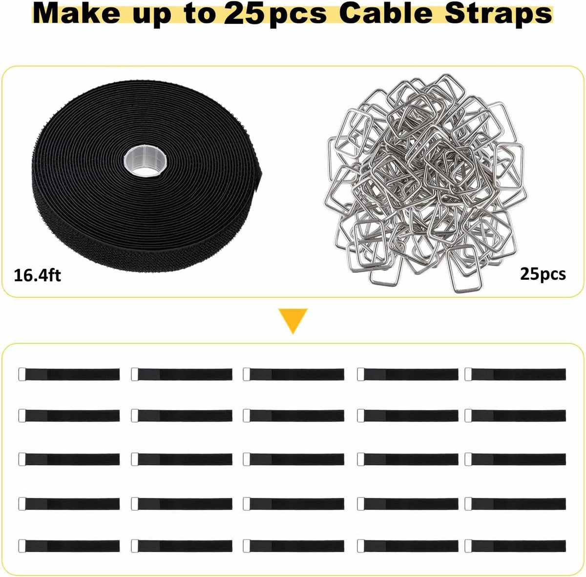 Adjustable Nylon Hook Loop Cable Straps