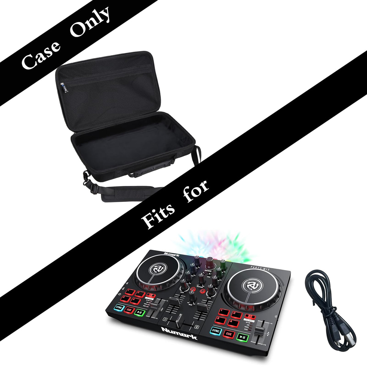 worfty Case for Numark Mix II/Hercules DJ Controller Inpulse 200 / Hercules DJControl Mix Ultra DJ Controller - Hard Protective Travel Carrying Storage Organizer Bag (Black)