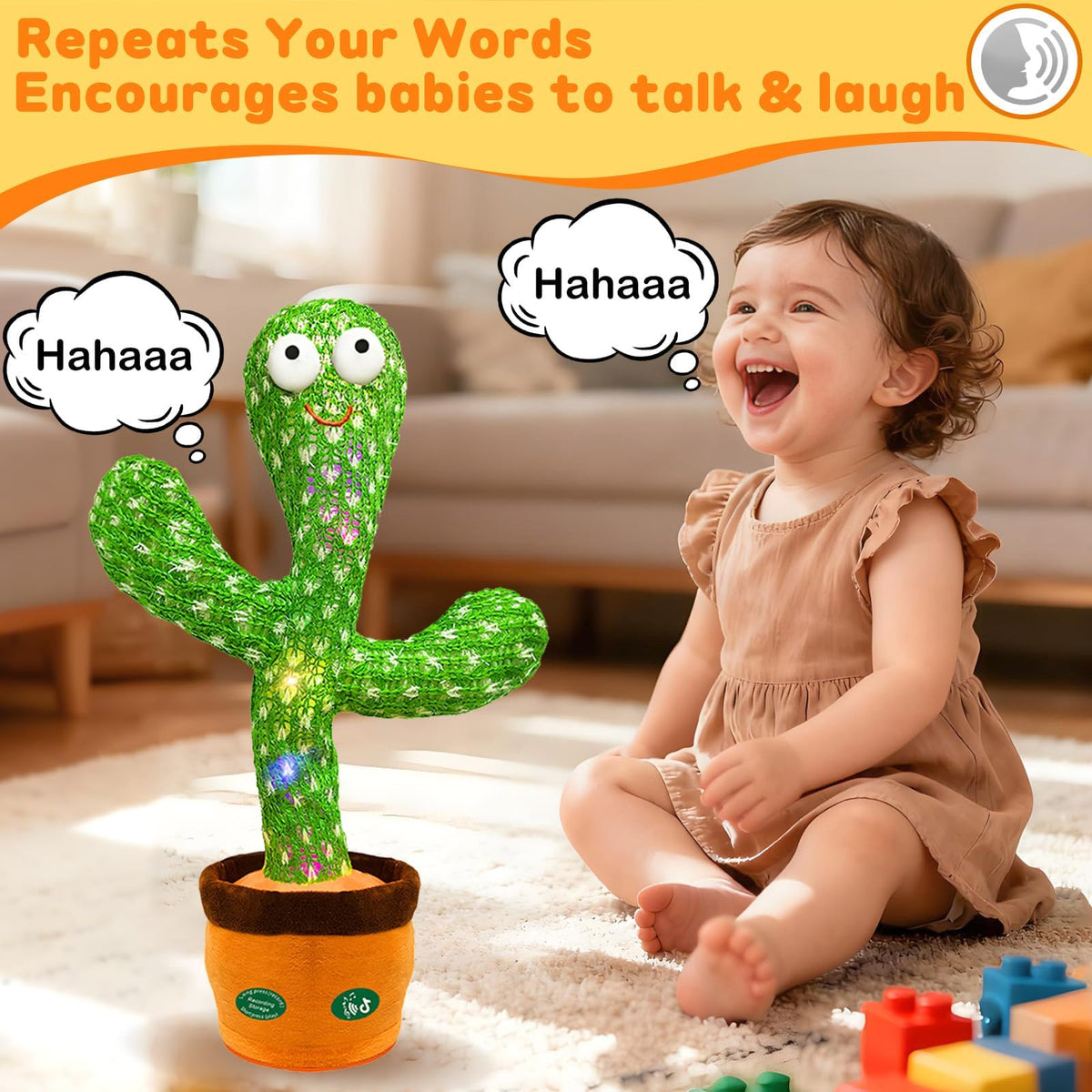 Hunfur Interactive Dancing Talking Cactus Toy, Repeat What You Say
