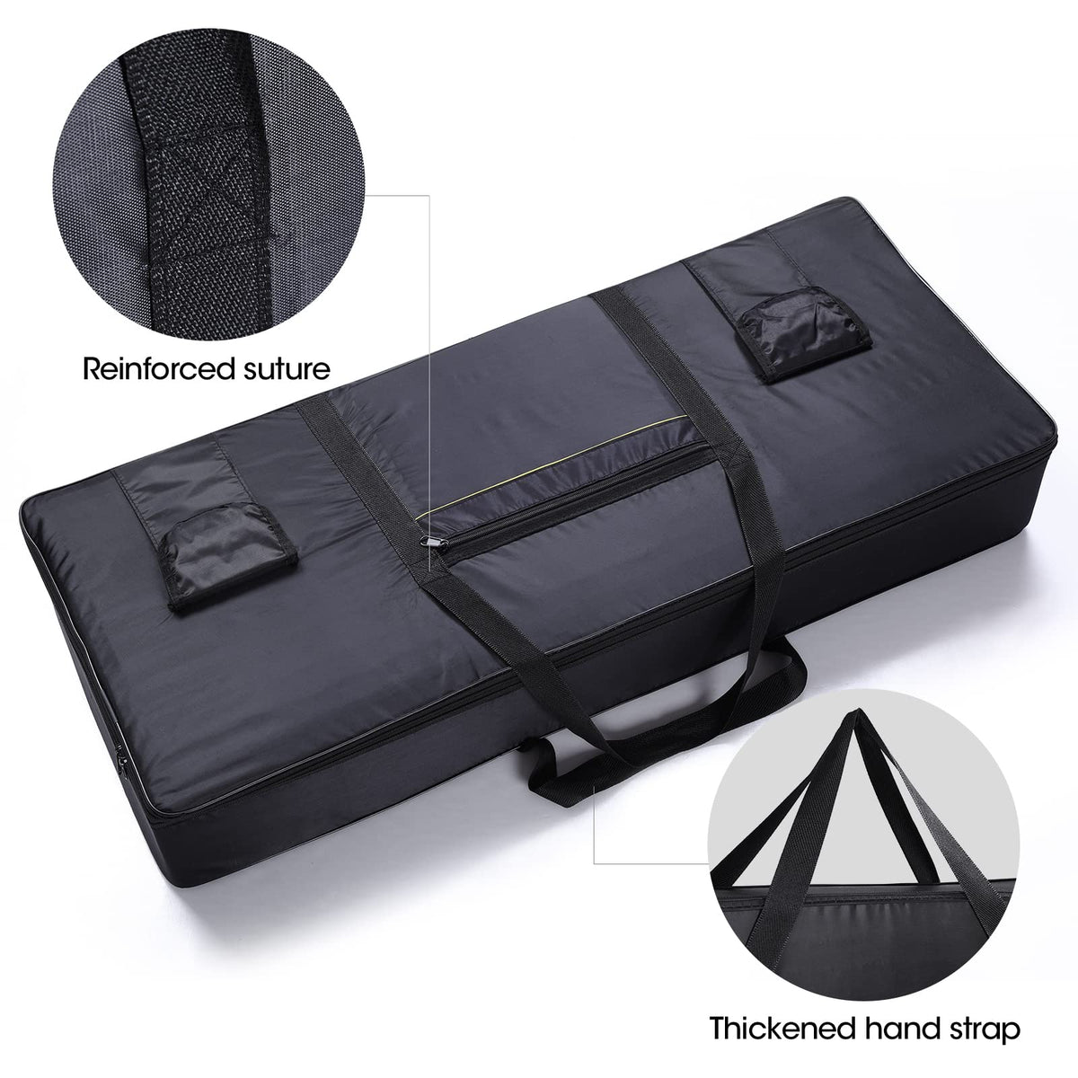 Monkeysell 61 Key Keyboard Bag 3 Storage Pockets 420D Oxford cloth