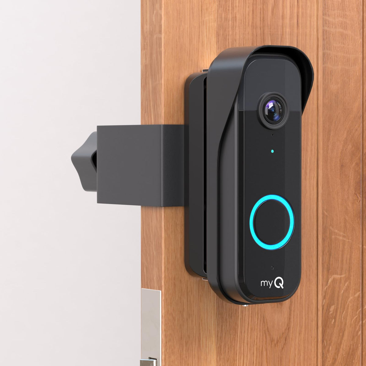 Anti-Theft Doorbell Mount for myQ Camera, Adjustable Left/Right Viewing Angle(40 to 140), Anti-Blocks Motion Sensor Mounting Bracket, Compatible with Homes, Apartments, Dorms-Black