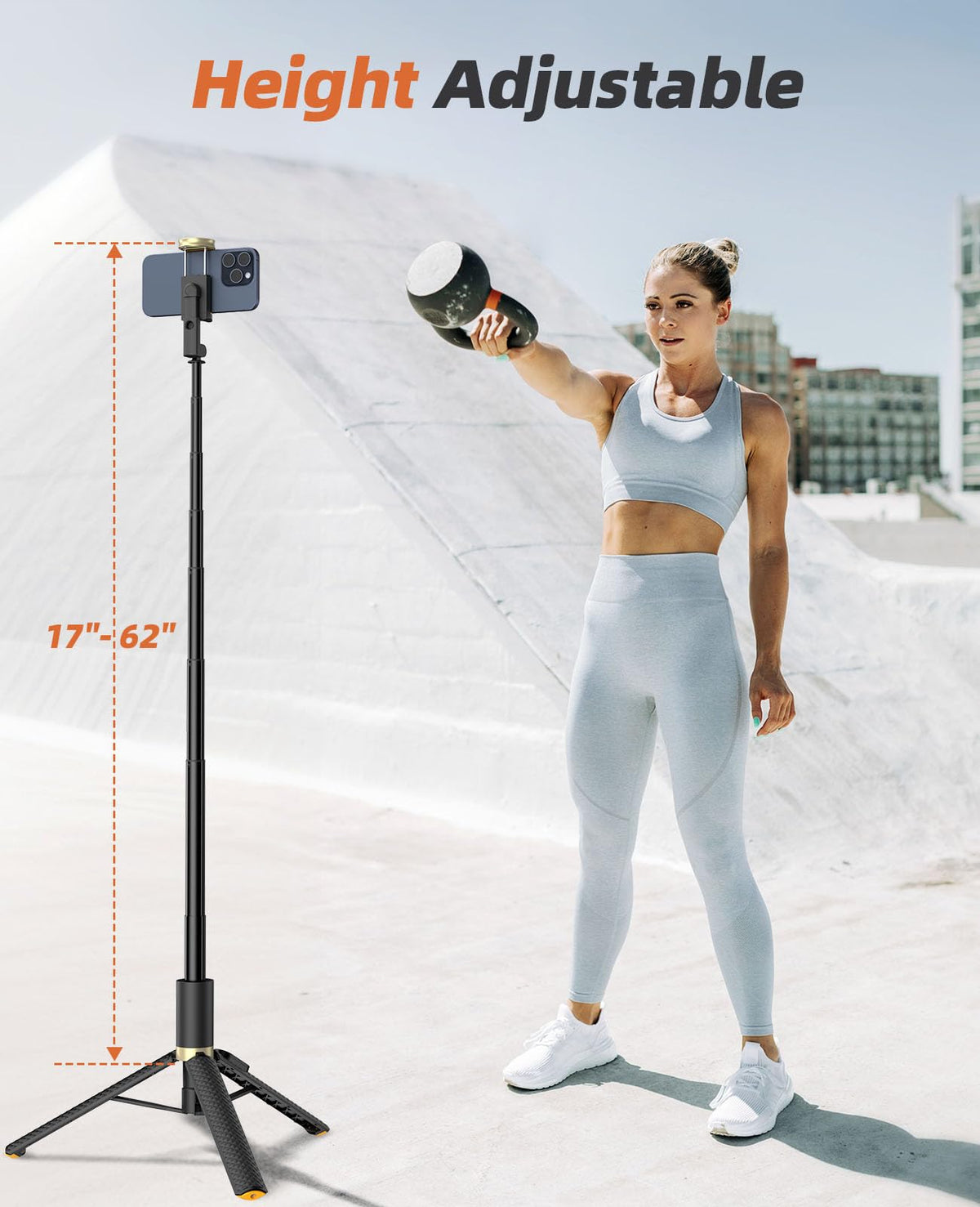 Tripod for iPhone, Selfie Stick with Remote, Stable & Durable Phone Tripod