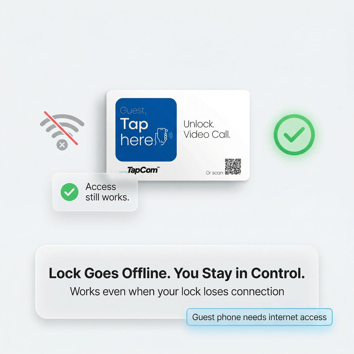 Lockly TapCom – App-Free Video Intercom & Smart Door Lock Upgrade, Patent Pending, Tap or Scan Guest Access, Works with Your Existing Smart Lock