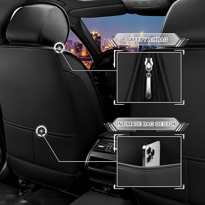 CTDS Car Seat Covers for Honda Accord 2000-2026, Stylish Sport Seat Cover, Premium Nappa Leather Car Seat Cover. Automobile Seat Covers Sets.(Luxury 5 Seats/Black Blue)