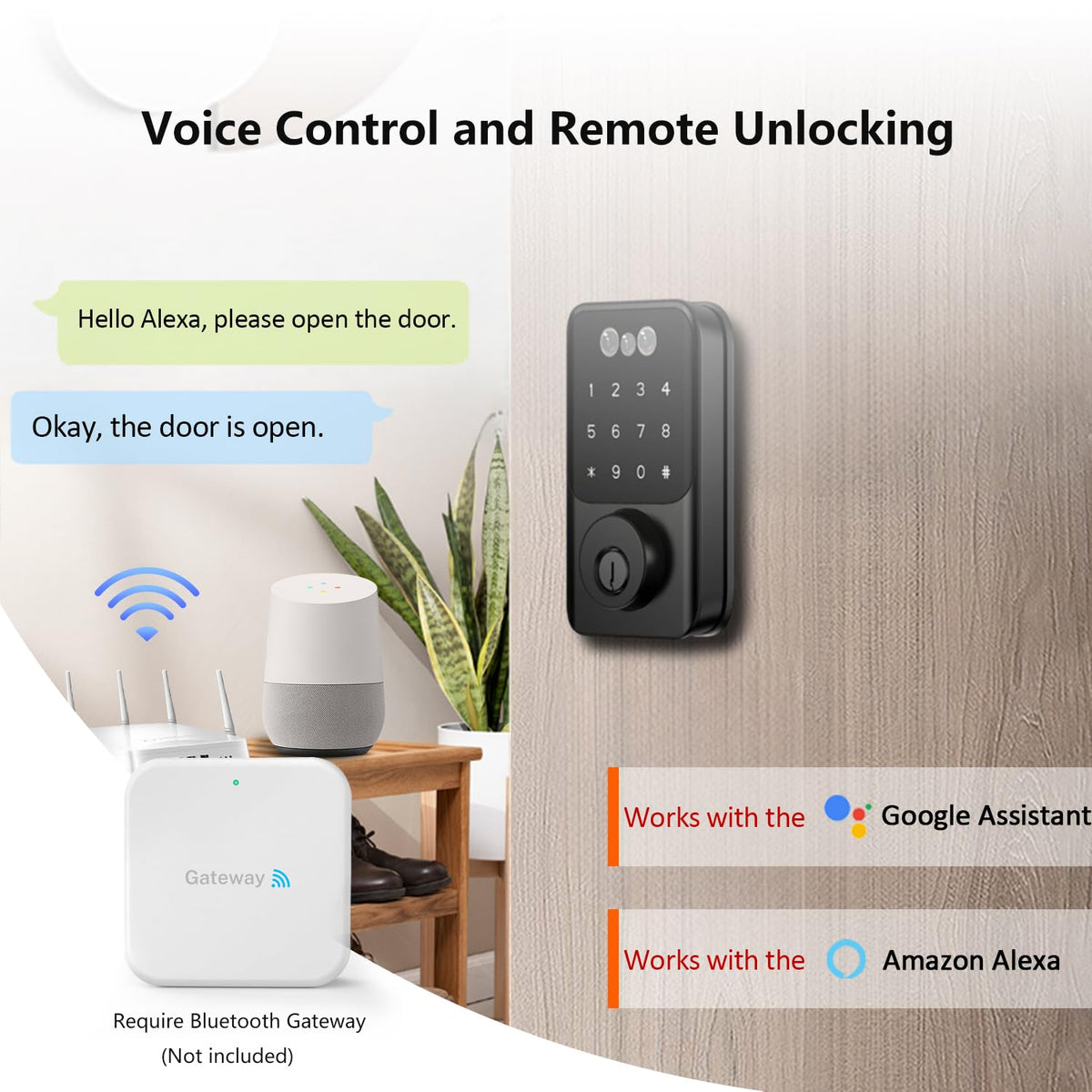 Jacchozhi 3D Face Recognition Door Lock,Keyless Entry Smart Deadbolt Lock for Front Door, Electronic Digital Keypad, Tuya App Control,One-Time Code,Auto-Lock,IP54 Waterproof