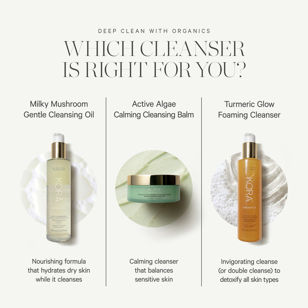 KORA Organics Active Algae Calming Cleansing Balm, Soothing Face Cleanser