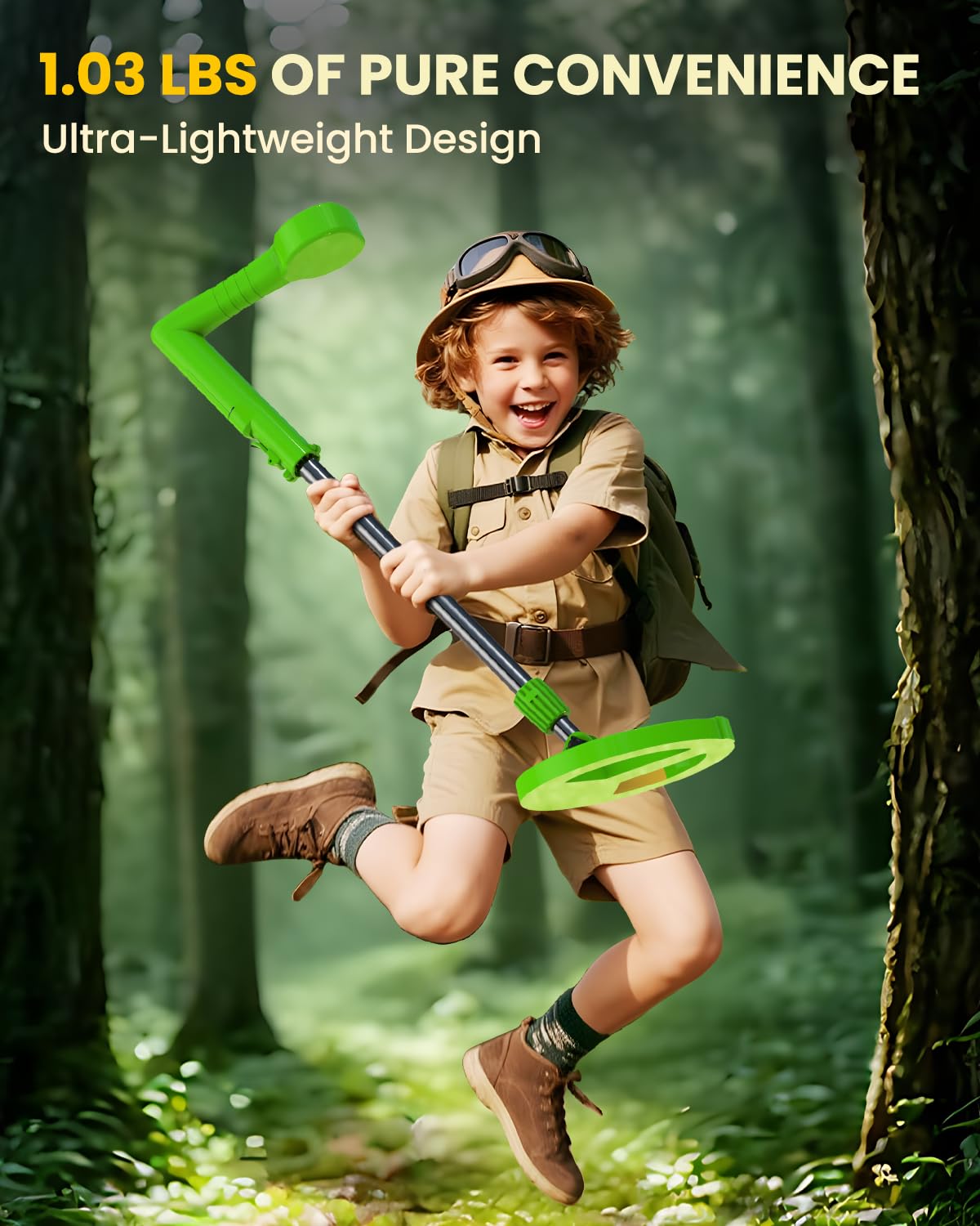 Metal Detector for Kids, Intuitive Color LCD Display, 6.7” Glowing LED Coil, Kid-Safe Lightweight with Adjustable Handle & 4” Precision Deepth, Perfect Educational Gift for Kids Ages 3-12