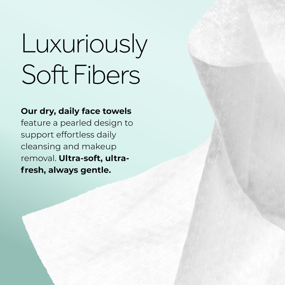 POND’S Ultra Soft Dry Face Towels, 50 Count, Biobased Disposable Wipes for Makeup Removal, Gently Exfoliating, Durable and Gentle for Sensitive Skin
