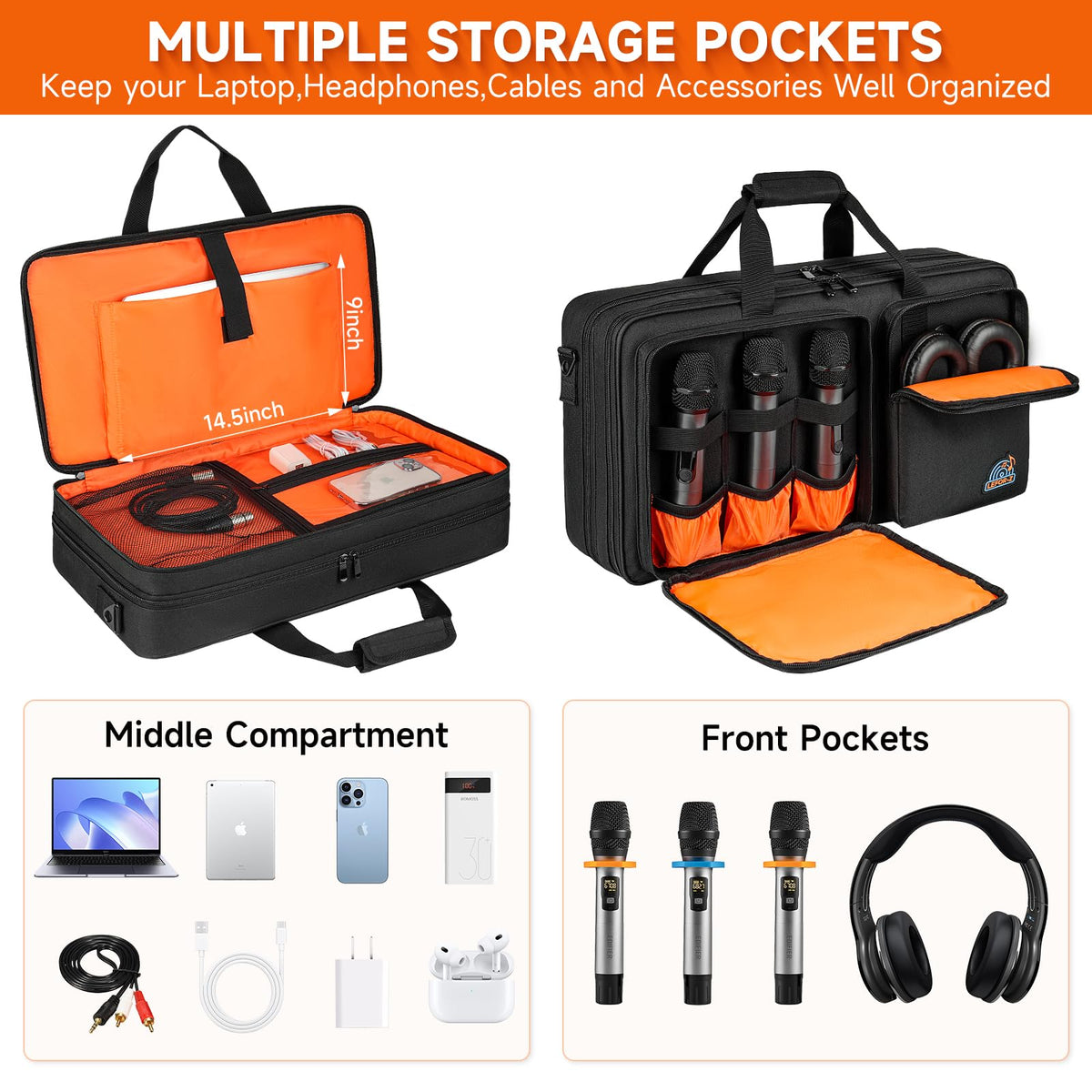 DJ Controller Case Fits for Pioneer DDJ-FLX4/Numark Mixtrack Platinum FX