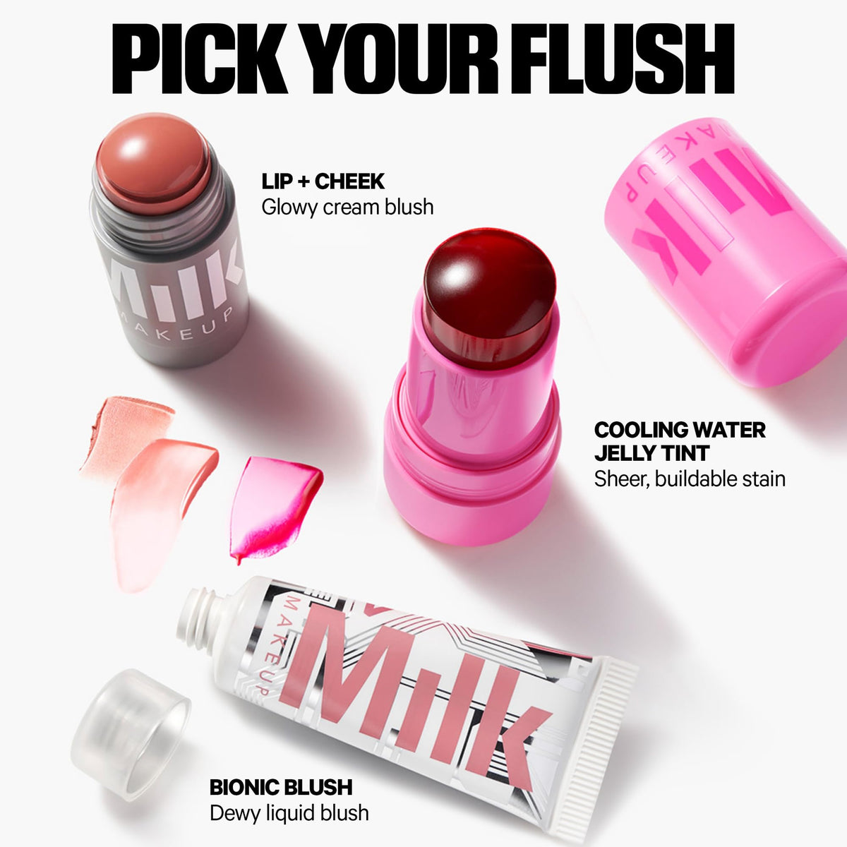 Milk Makeup Cooling Water Jelly Tint – Long-Lasting Sheer Lip + Cheek Stain with Firming Vegan Collagen + Hydrating Aloe – Transfer Proof, Buildable Lip Tint + Blush – Fizz (Soft Peach), 0.17 oz