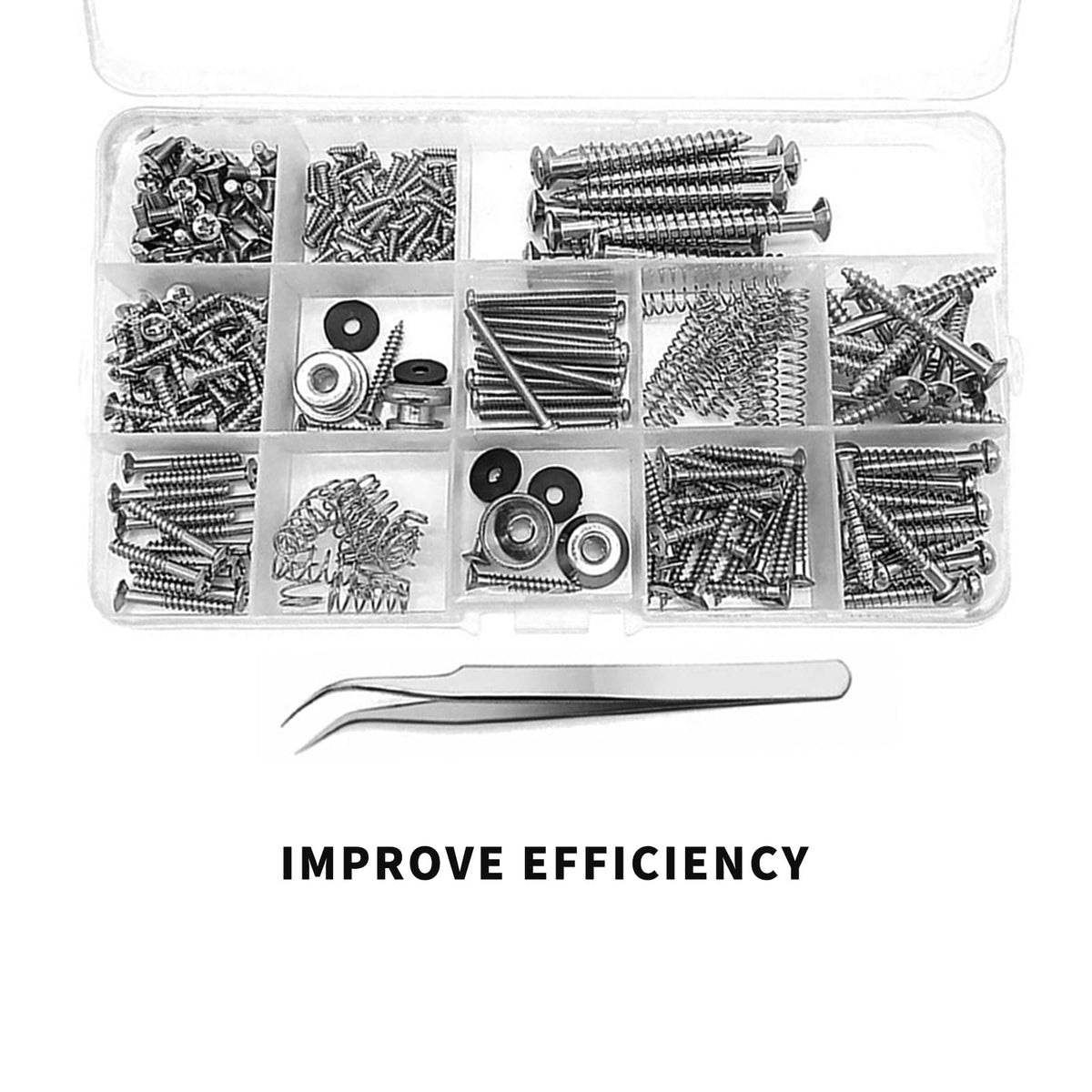 Cheerock 254-Piece Guitar Screw Kit 9 Types for Bridge Pickup and Pickguard