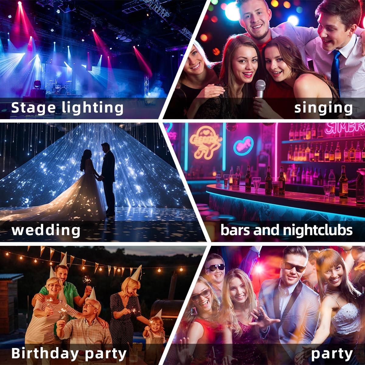 Yiixuyo - 3-Packs 36 LEDs Par Lights DJ Stage Light for Party
