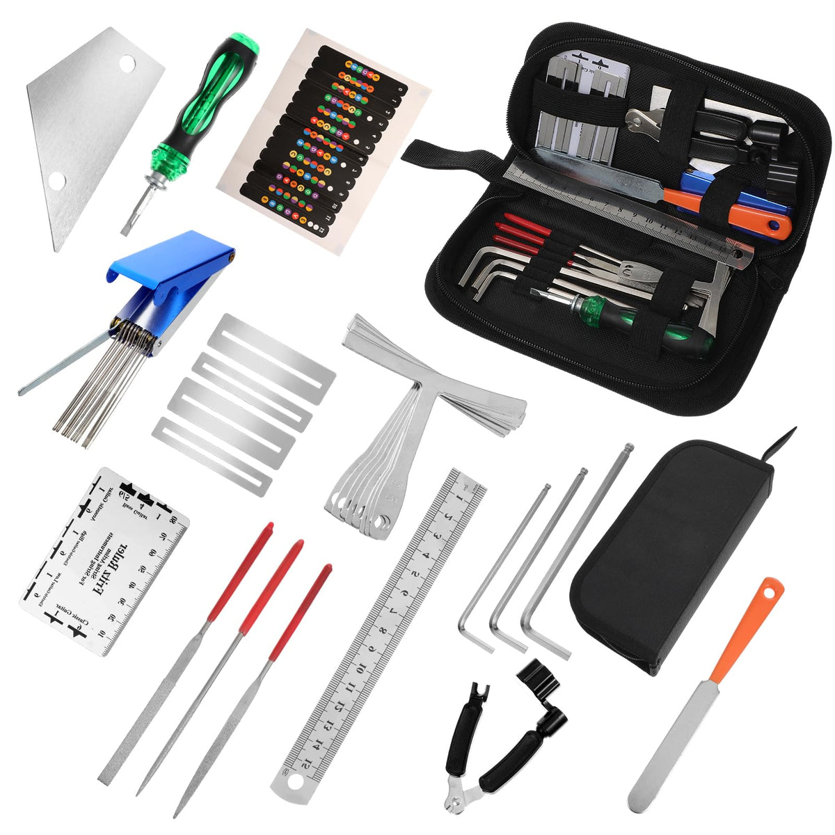 Ckhoid 28Pcs Guitar Tool Kit, Guitar Accessories, Setup Kit with Carry Bag