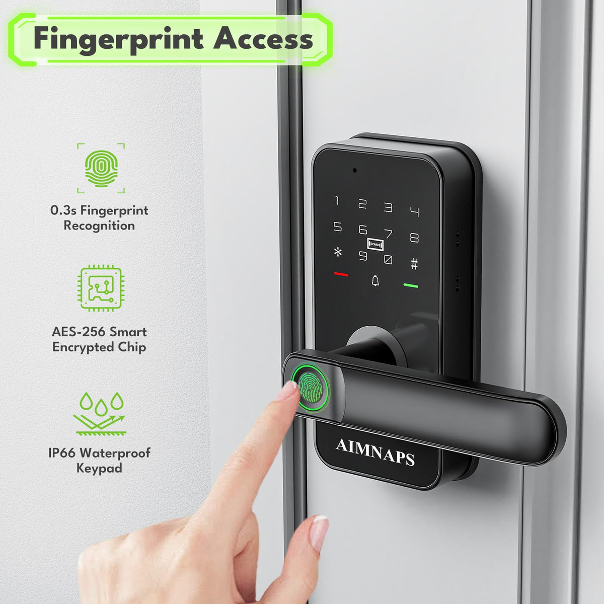 WiFi Keyless Entry Door Lock with Handle,Door Locks for Front Door,Deadbolt