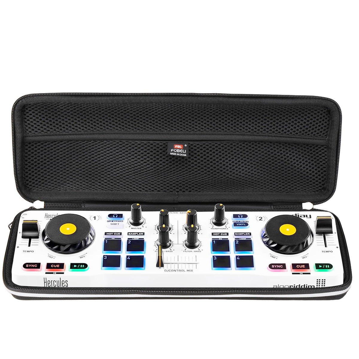 FBLFOBELI EVA Hard Storage Case Compatible with Hercules DJ Control Mix 2/1 or Hercules DJ DJControl Starlight Pocket USB DJ Controller, Shockproof Protective Carrying Bag (Case Only)