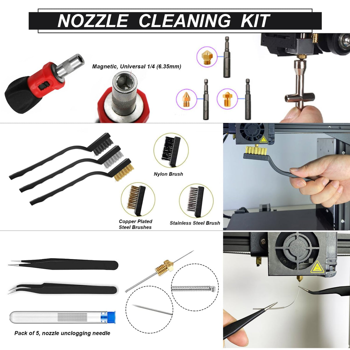 124Pcs 3D Printing Accessory Tools with Tool Bag
