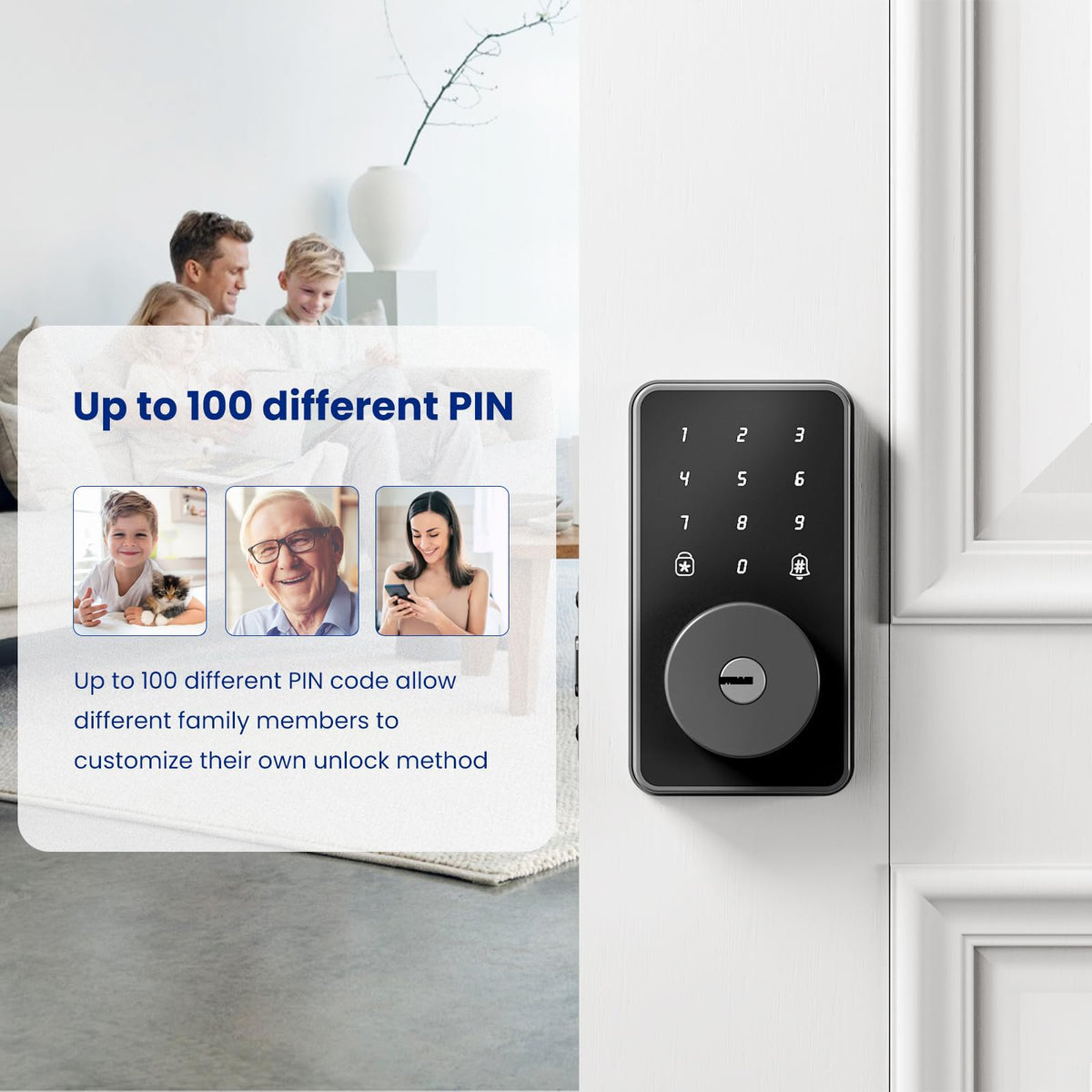 Keyless Entry Door Lock with Keypad, Biquole Smart Deadbolt Lock
