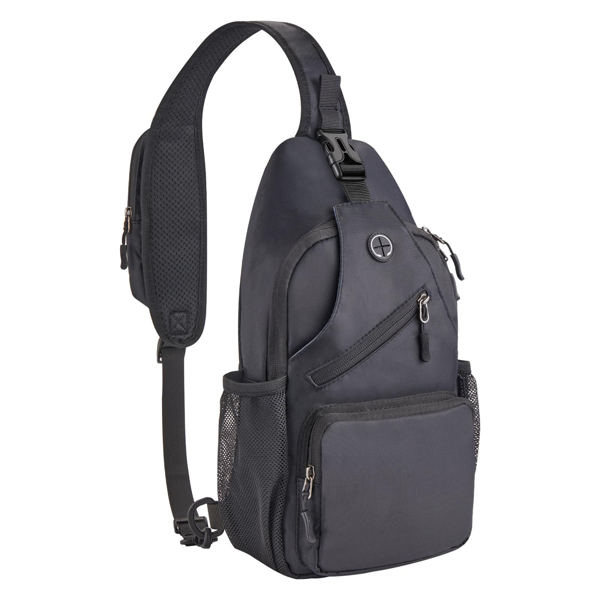 Javolto Sling Bag for men Crossbody Shoulder Backpack Chest Bag Travel Hiking Daypack-Black
