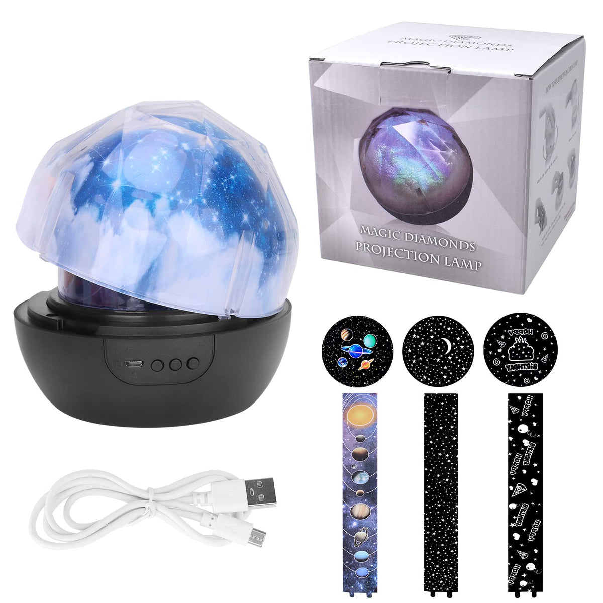 Star Night Light for Kids, Universe Night Light Projection Lamp, Romantic Star Sea Birthday New Projector Lamp for Bedroom - 3 Sets of Film