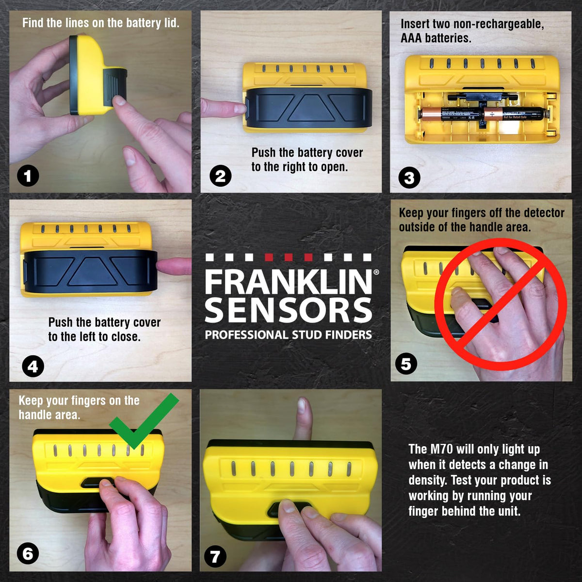 Franklin Sensors ProSensor M70 7-Sensor Stud Finder Wall Scanner