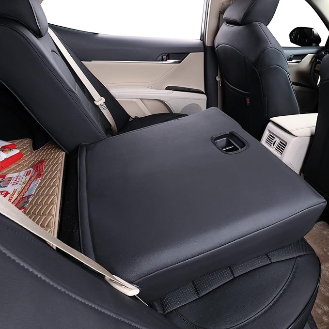 EKR Camry Seat Covers for Toyota Camry XLE, XSE 2018-2024(Not for Hybrid) Waterproof Leather Car Seat Cover Full Set for Trucks SUV-Faux Leather (Black/Gray)